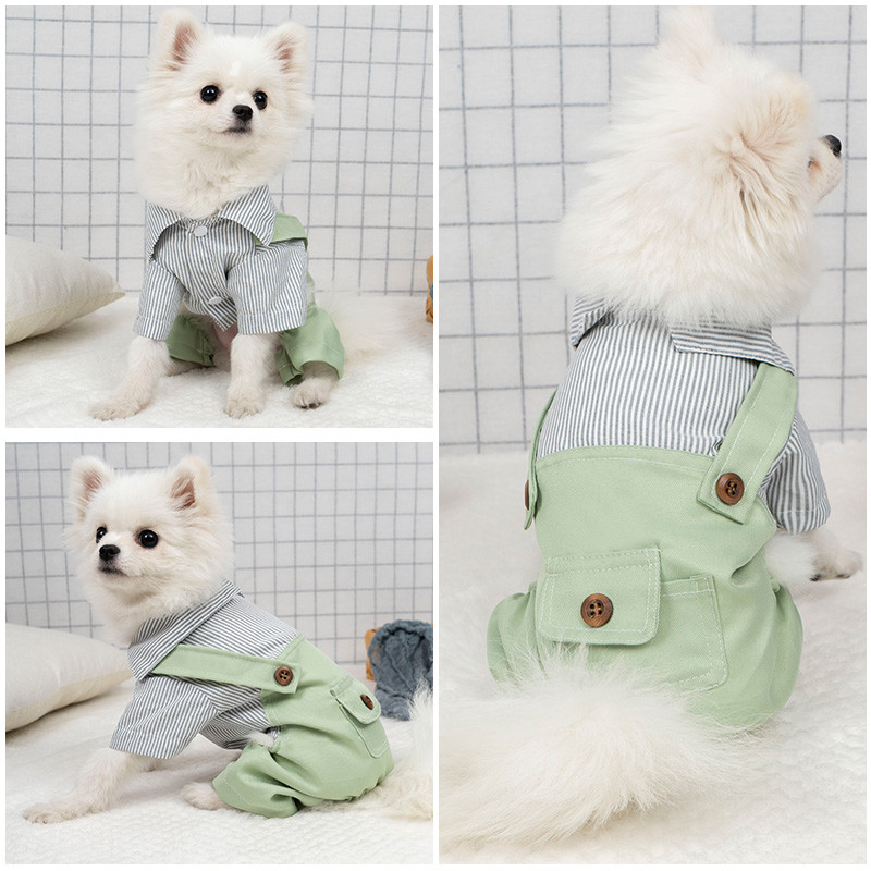 Filhote de cachorro roupas para cães primavera outono roupas Teddy francês luta Corgi Pomeranian pequeno cão macacão gat