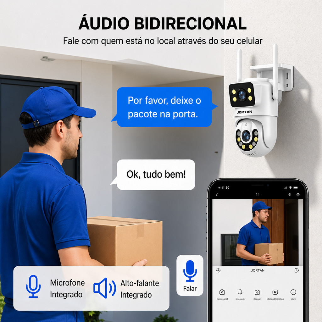 Câmera De Segurança a Prova de água Lente Dupla APP YOOSEE IP66 Camera IP WiFi 360