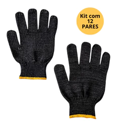Kit 12 Pares Luva De Algodão Pigmentada 10" 550g Fertak
