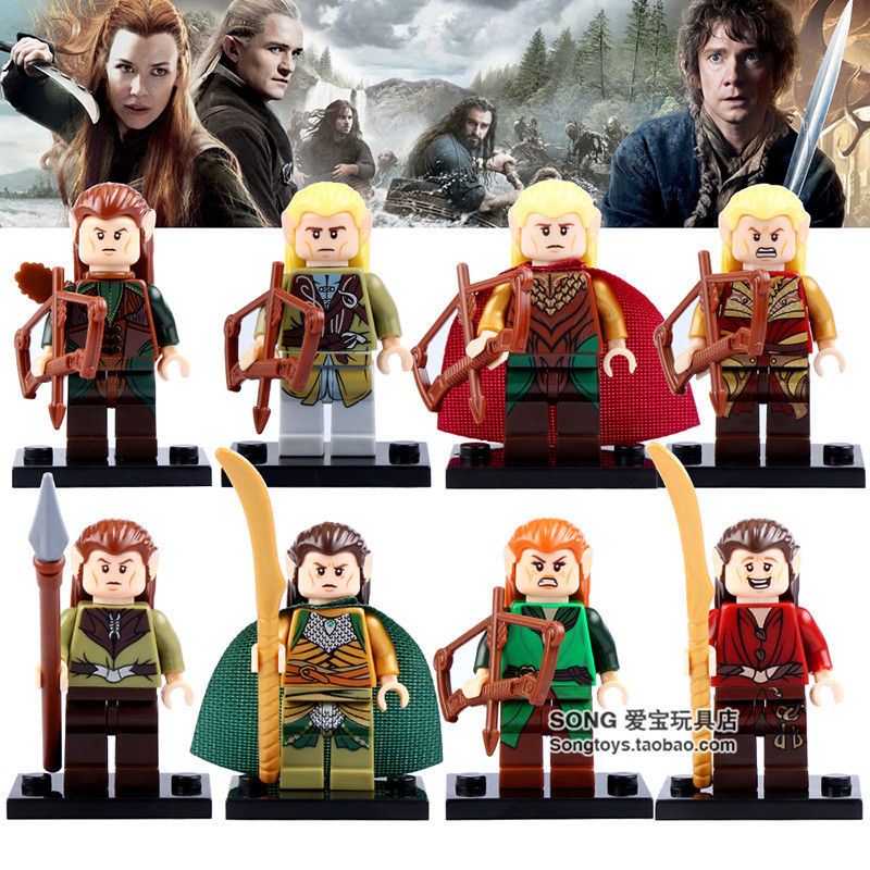 Pingo PG8027 O Senhor dos Anéis Hobbit Elf Lygras Elf King Ailong Minifigura de bloco de construção