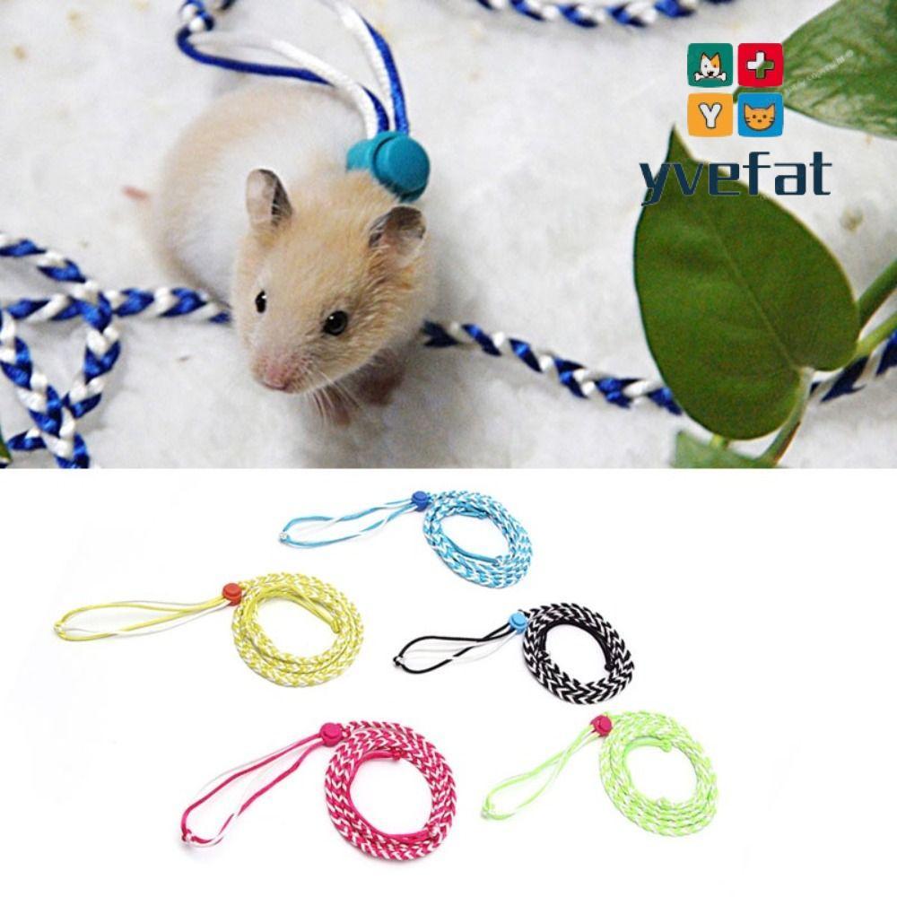 YVEFAT Coleira De Hamster Para Animais De Estimação , Trela De Gaiola De Nylon De 1.4m , Coelho Ajustável , Rato ,