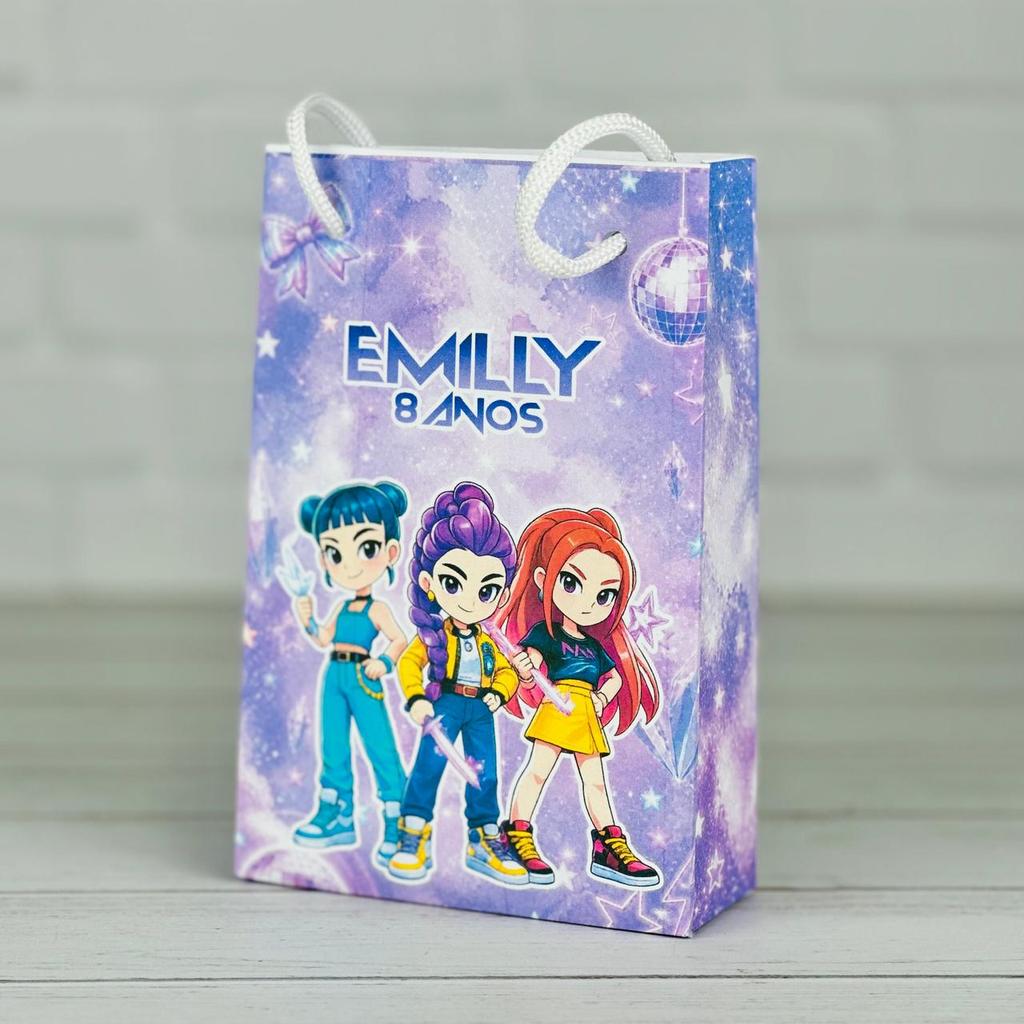 Sacolinha Personalizados Guerreiras do KPOP (PEGUE E MONTE) / Lembrancinha Mimos Festa Aniversário Infantil