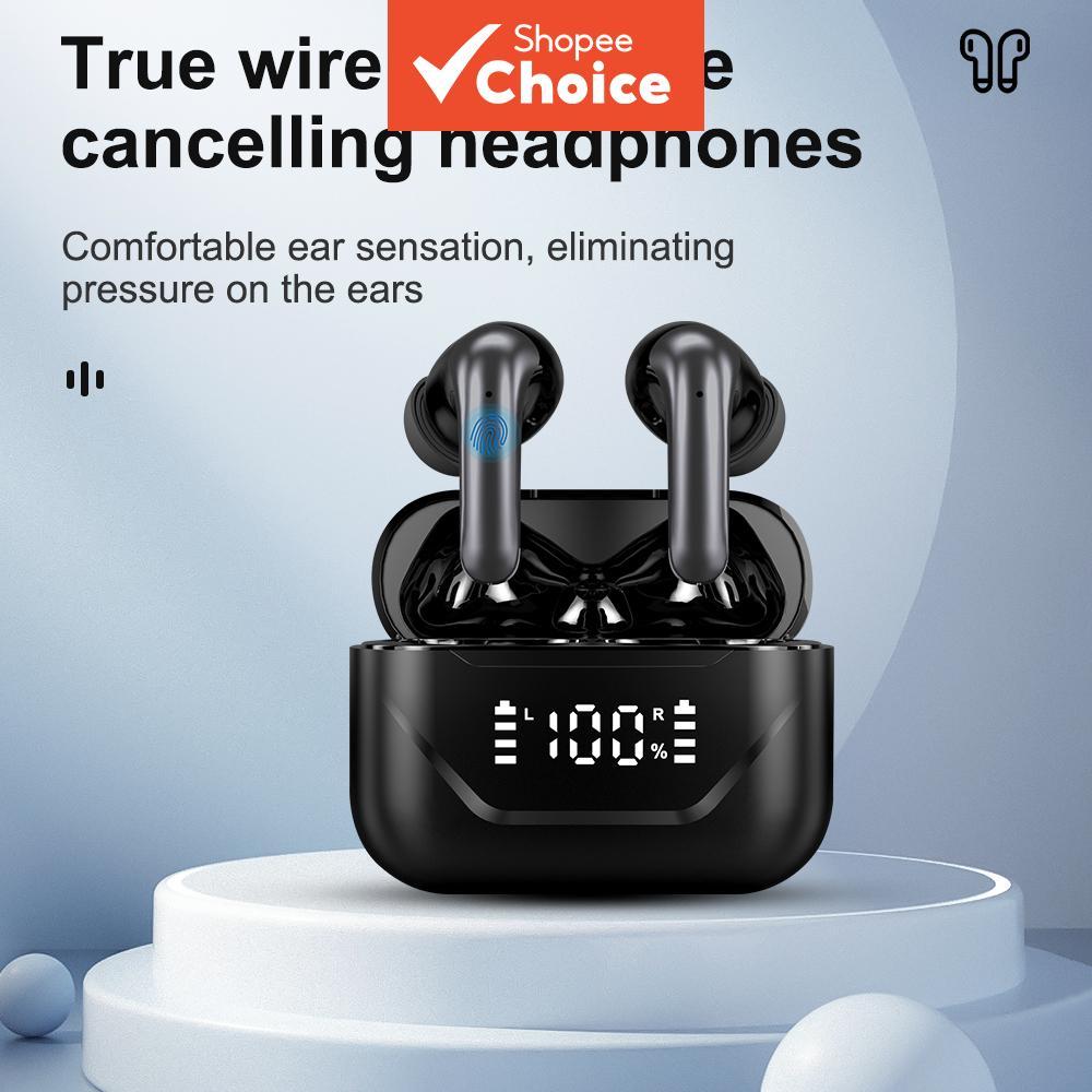 Fones de Ouvido TWS HiFi Estéreo ANC/ENC com Microfone, À Prova D'Água IPX5, 48h de Bateria, Display LED, Fones de