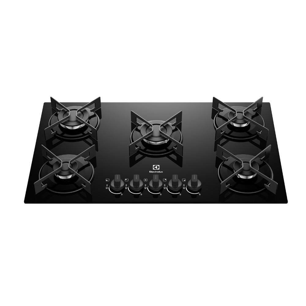 Cooktop 5 Bocas Electrolux Gás Efficient KE5GR Mesa de Vidro Bivolt