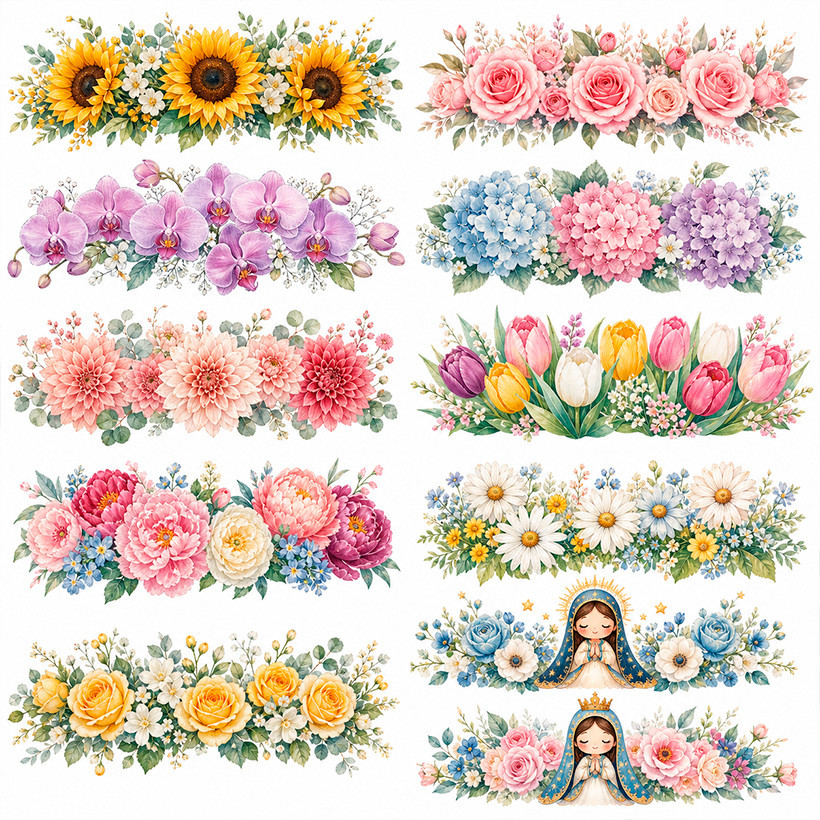DTF FLORAL TRANSFER TERMOCOLANTE IMAGEM TÊXTIL FLORES DECALQUE TECIDOS APLIQUE
