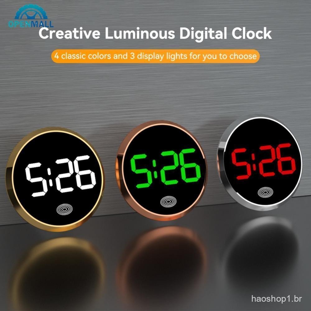 OPENMALL LED Luminoso Relógio De Carro Automóveis Interno Stick-On Mini Relógios Digitais Acessórios De Ornamento Automá