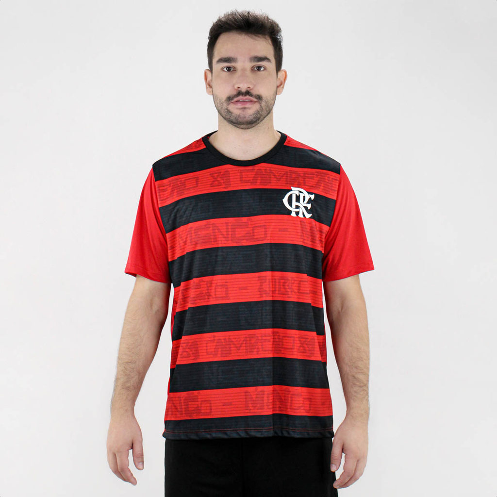 Camisa Braziline Flamengo Shout Vermelha e Preta - Masculina