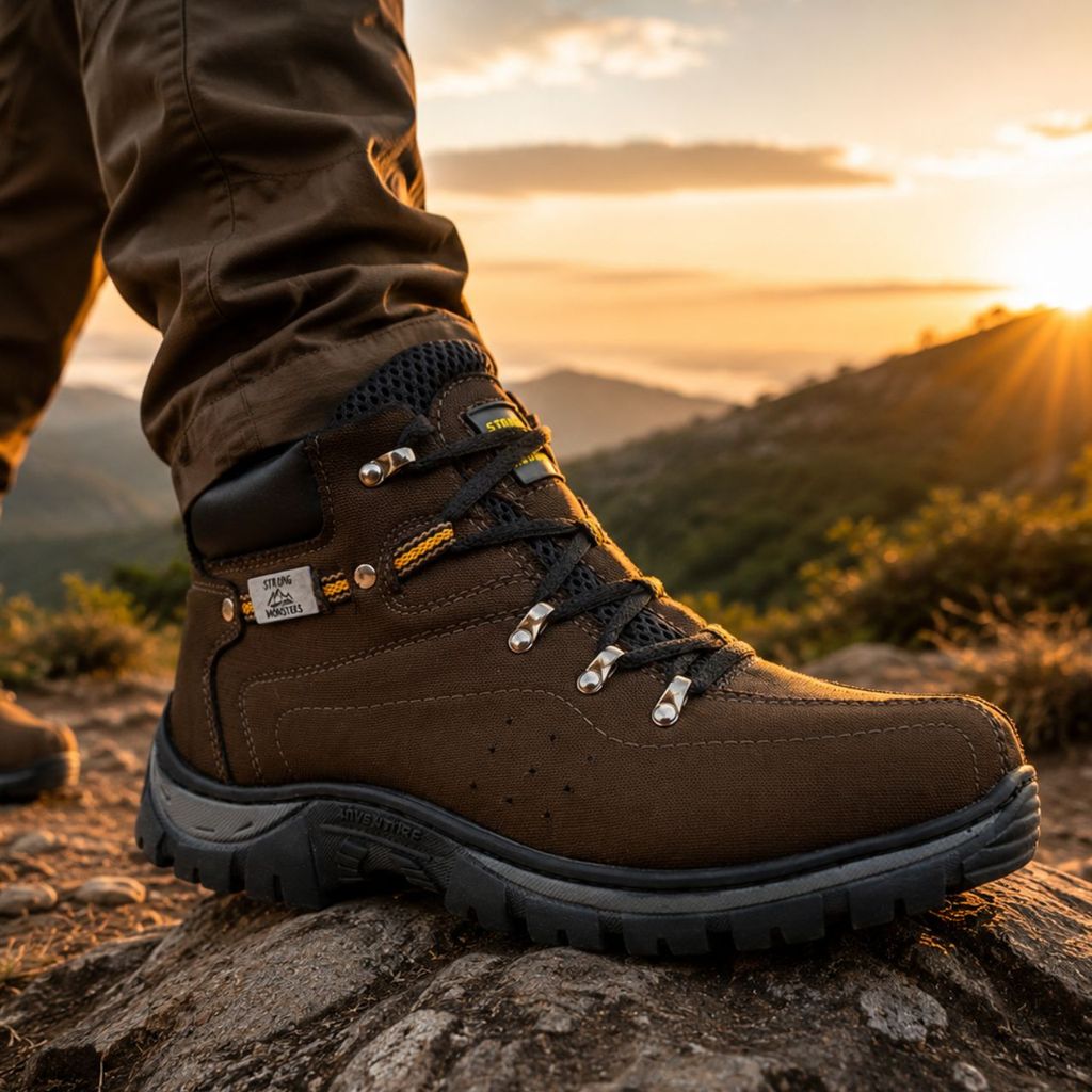 Bota Masculina  Coturno Adventure  Bota Trabalho Lona Reforçada Sola Borracha