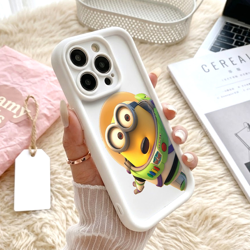 Capa Fofa Minions Resistente A Arranhões E Absorção De Choque Para iPhone 11-16 plus pro max XR
