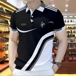 Pronto estoque 2026 Novo estilo masculino Casual estampado lapela POLO venda quente elegante confortável na moda All-mat