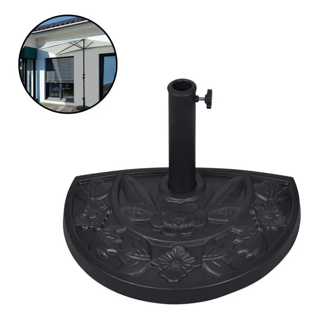 Base Para Guarda-Sol E Ombrelone 9,5kg Pesada Com Cimento Suporte Resistente Para Praia E Piscina