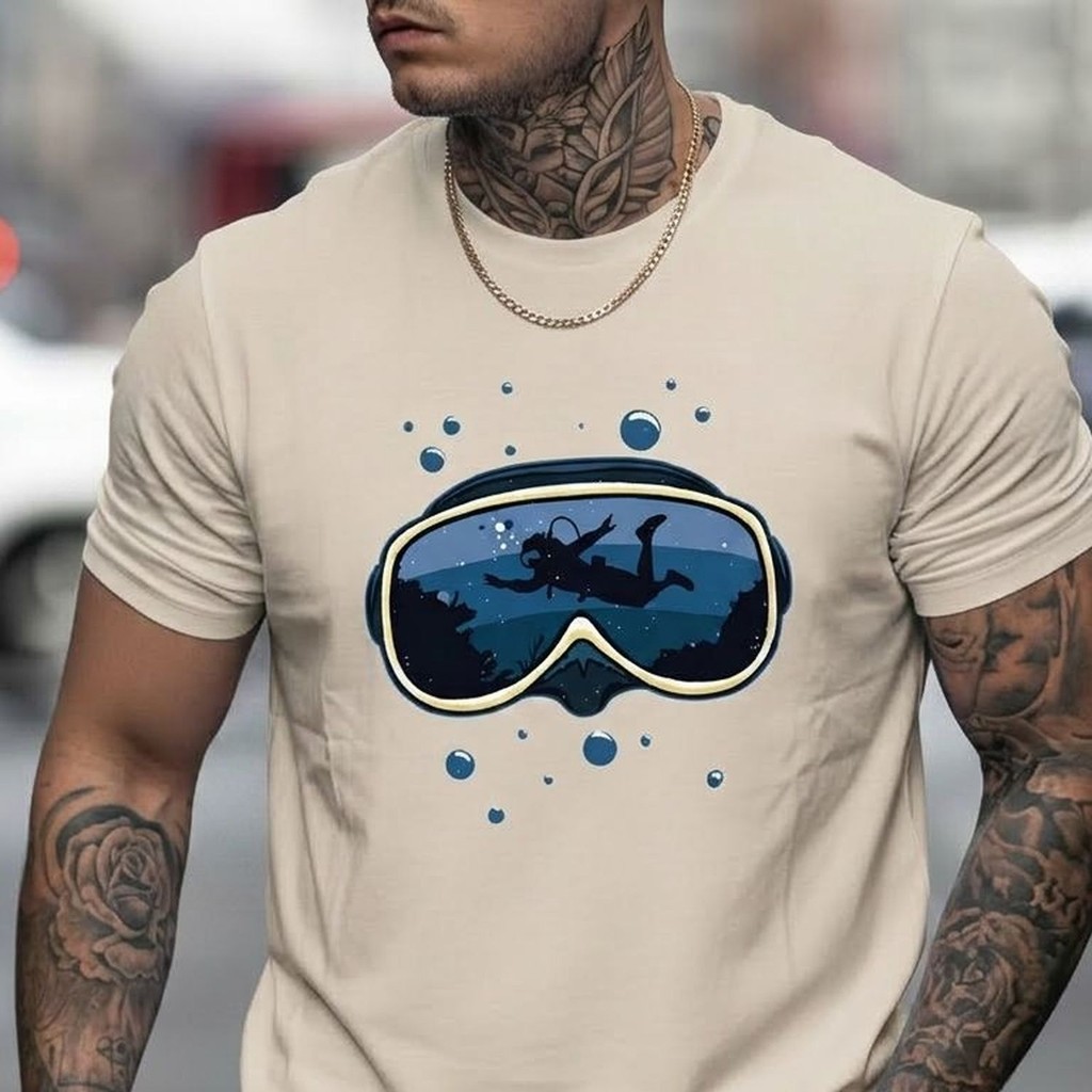 Camiseta Básica Casual Masculina Estampada Mergulho Estiloso Premium Academia Treino Presente