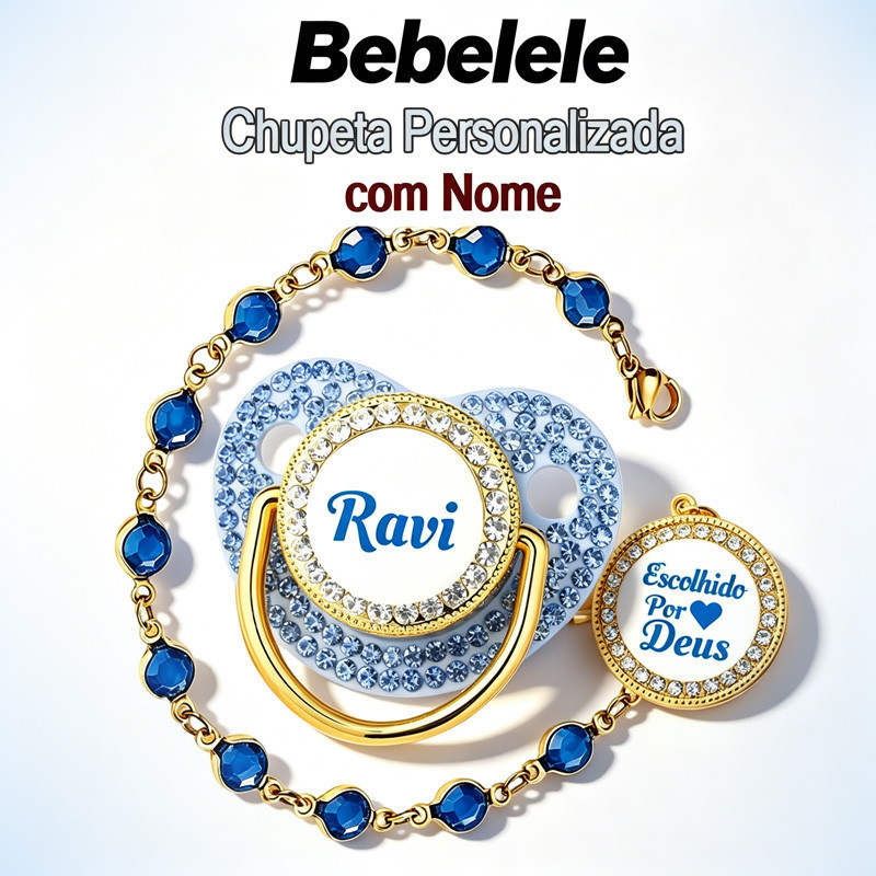 Chupeta para bebês com nome personalizado do bebê, chupeta de silicone BPA Free