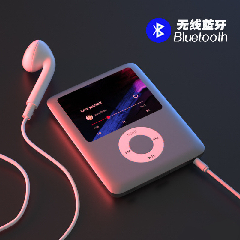 Reprodutor de MP3 MP4 Bluetooth com Tela Mini, Reprodutor de Música com Rádio FM, Livro de Áudio para Aprendizagem de In