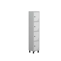 Armário Locker Guarda Volume Aço Light 4 Portas 34,5x179,5cm Cinza e Branco Cinza/Branco