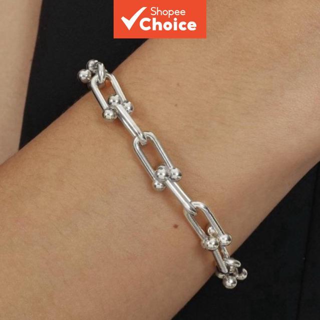 Senhoras Titânio Aço Colar Pulseira De Inoxidável Ferradura Corrente Versátil E Personalizado Jóias