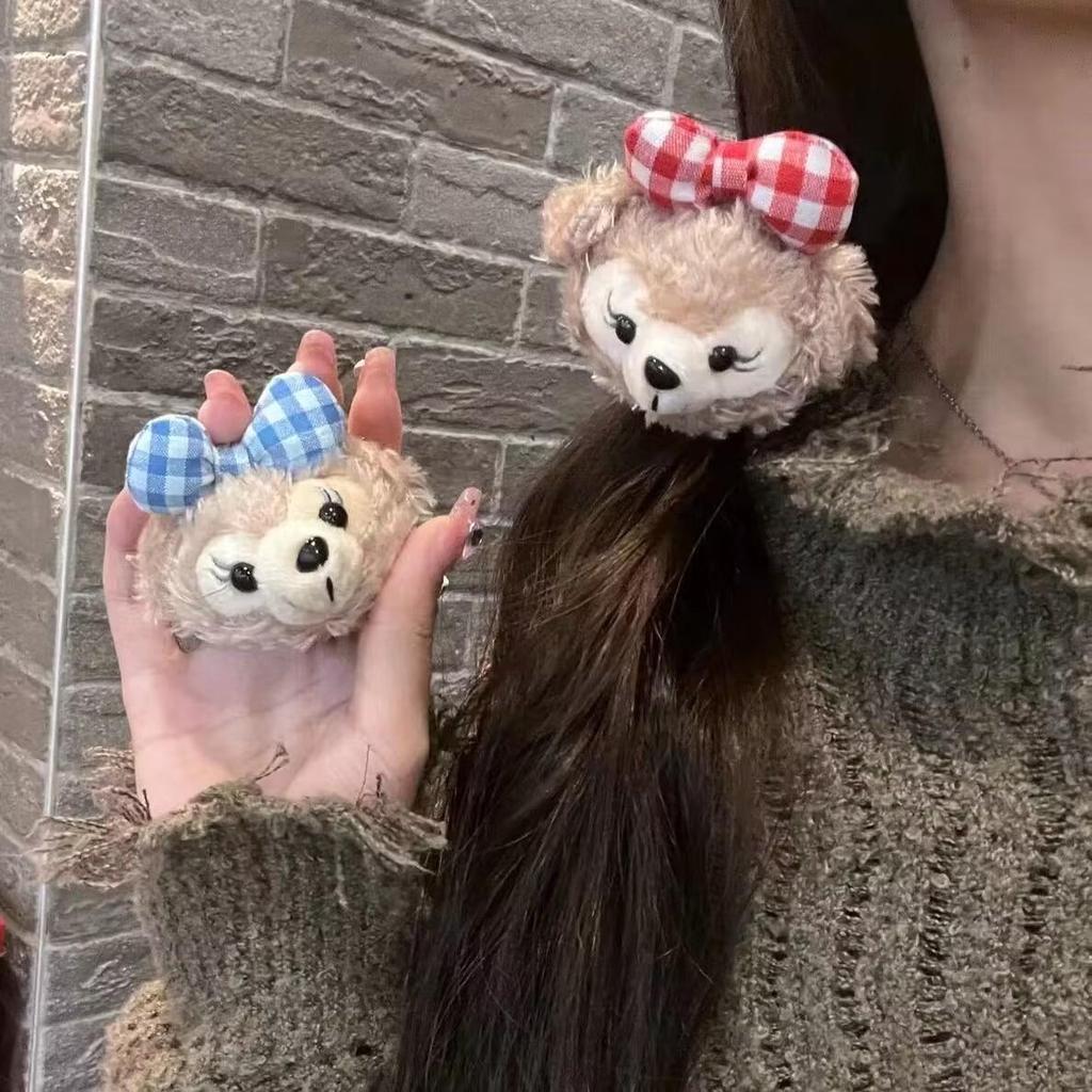 Bonito Shirley rosa anel de cabelo corda de cabelo estilo Preppy JK vermelho verificado boneca franja clipe Duckbill cli
