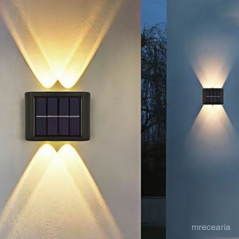 1/2/3 Pcs LumináRia Solar De Parede À Prova D'áGua Para Jardim Muro E Varanda  LED