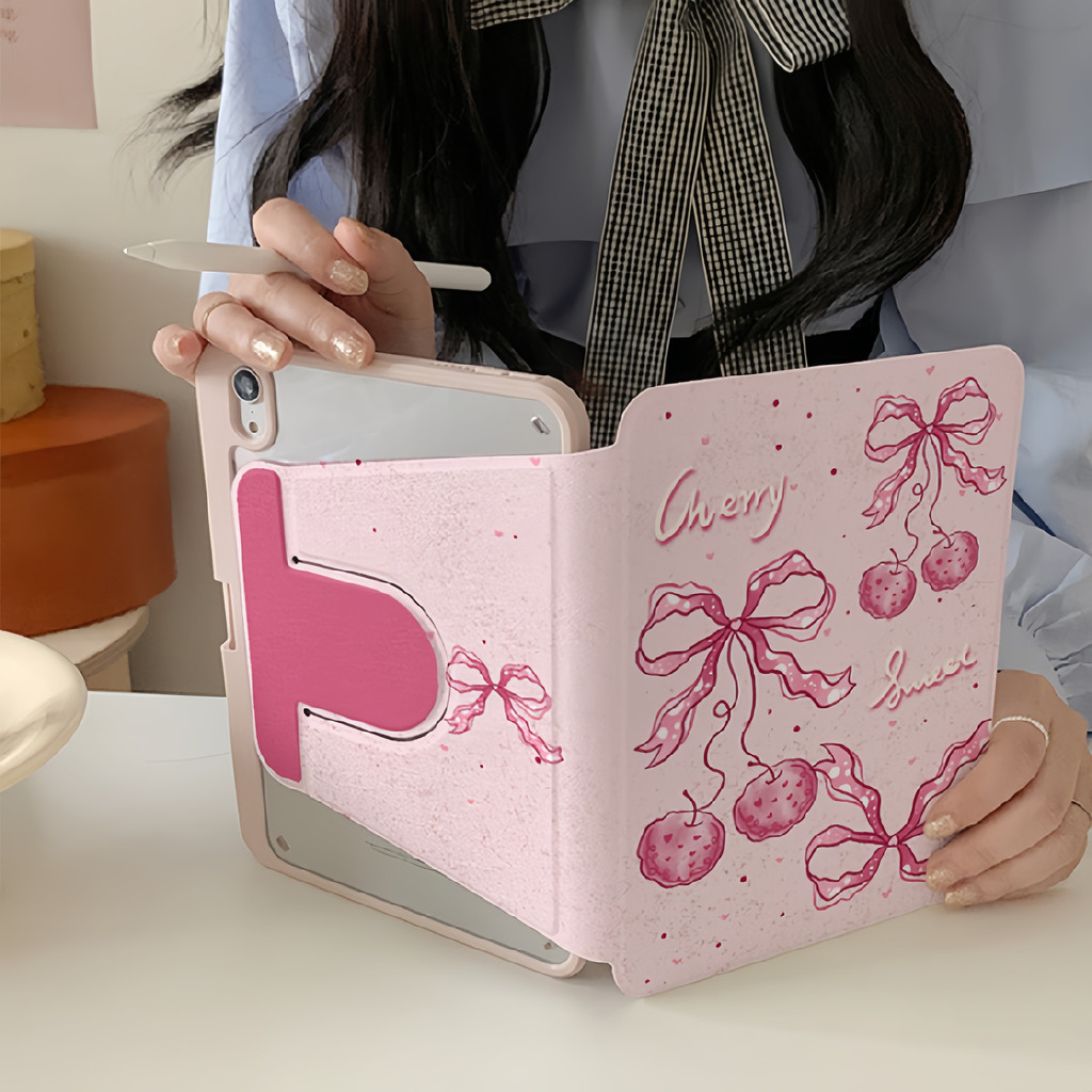 360 ° Capa Giratória De Arco Rosa Acrílico Para Samsung Galaxy Tab A11 A9 A7 Lite 8.7'SM-X133 X135 X110 X115 T220 T225N