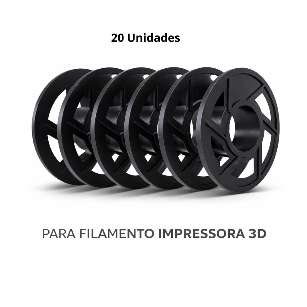 Kit 20 Carretéis Vazios para Filamento PLA, ABS e PETG – Impressora 3D