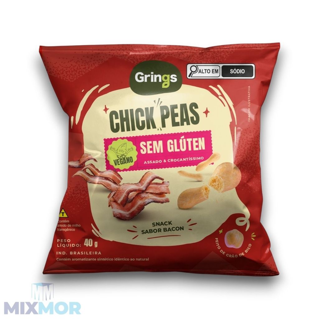SNACK CHICK PEAS BACON 40G GRINGS