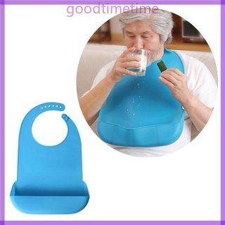 Adulto Silicone Babador Idosos Comendo À Prova Dwaterproof Burping 6 Níveis Ajustável Colet