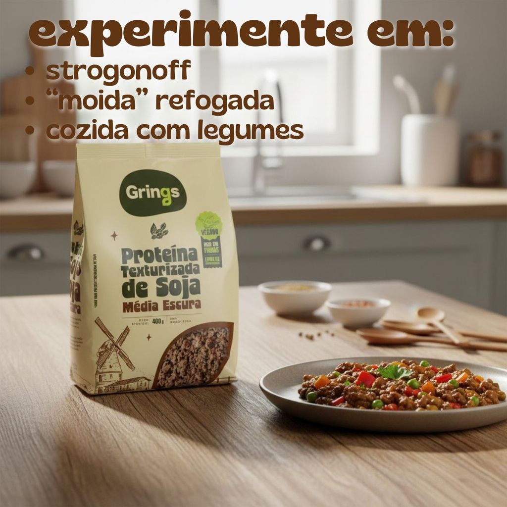 Detalhes do PROTEINA DE SOJA MEDIA ESCURA 400G GRINGS
