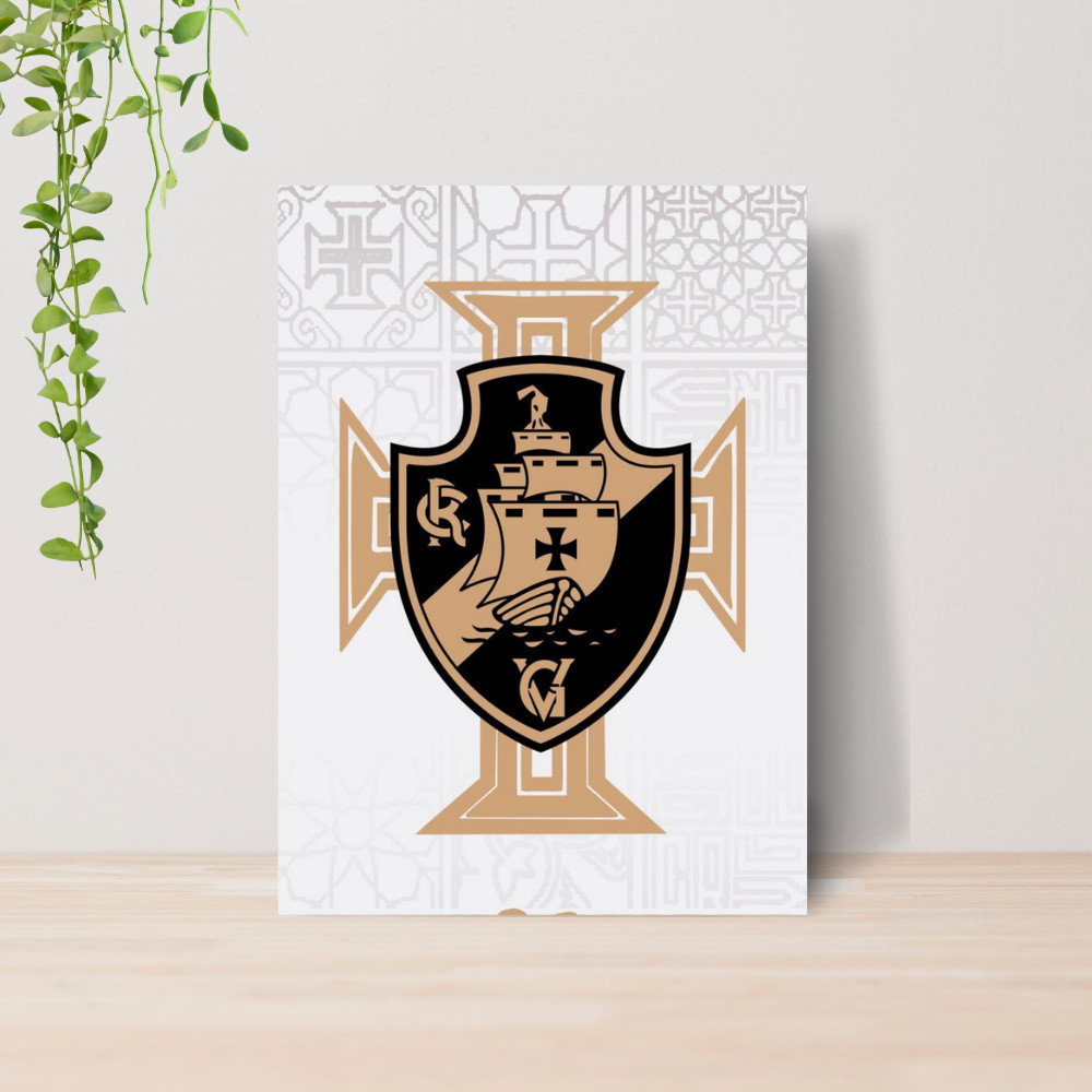 Quadro Decorativo Vasco Da Gama Time Futebol Escudo 05 | Placa 20x28