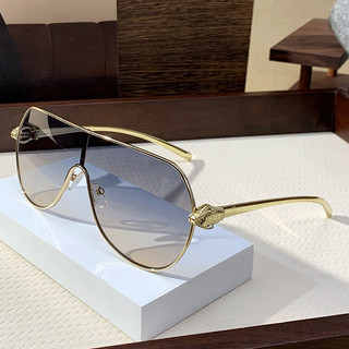 Novos Óculos de Sol Exclusivos de Peça Única para Homens, Óculos de Sol de Metal Oversized da Moda para Mulheres, Óculos