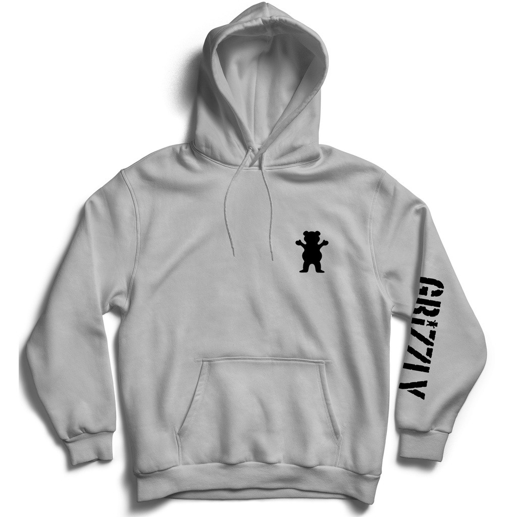 Moletom Masculino Canguru Streetwear Grizzly Urso Casaco de Frio Estampado Reforçado