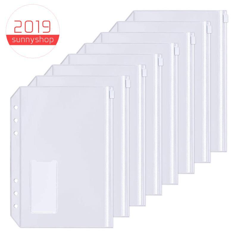 [Bestseller S] 15 Unidades De Bolsos Para Fichário A5 Com Zíper Perfurado De 6 Furos E Bolso De Etiqueta De Plástico De 