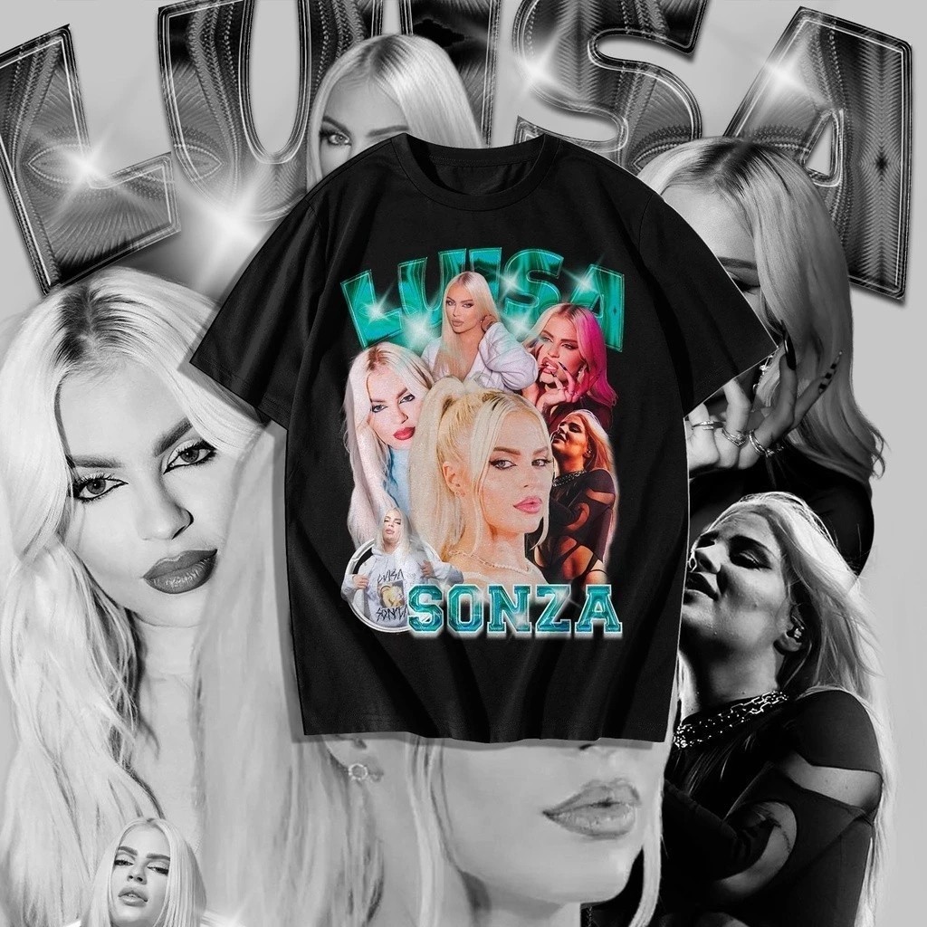 Camiseta Vintage Estampada Luisa Sonza Cantor Streetwear Oversized Moda Unissex 100% Algodão