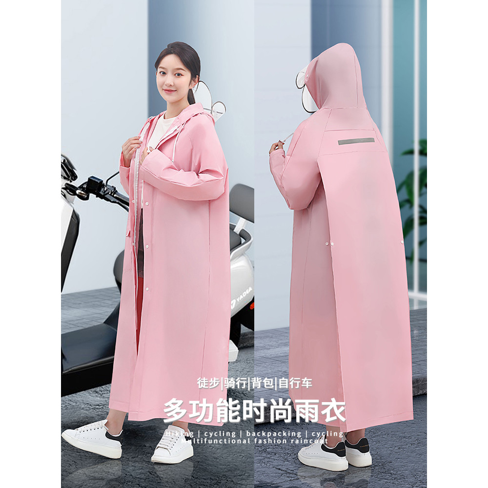 Capa de chuva feminina longa, corpo inteiro, à prova de chuva, roupa externa, peça única, veículo elétrico, bateria, car