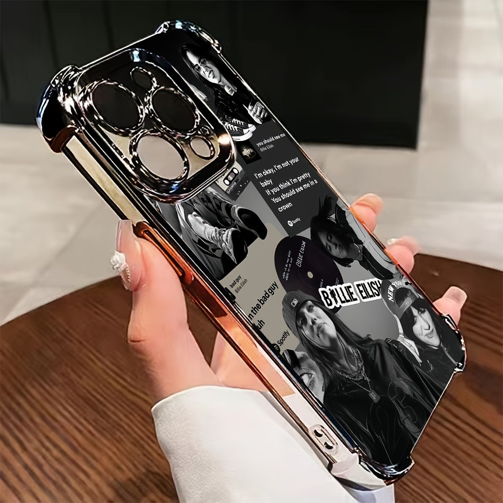 Detalhes do Capa de celular da cantora Billie Eilish, compatível com iPhone 16, 15, 14, 13, 12, 11 Pro Max, X, XR, XS Max, 8, 7 Plus