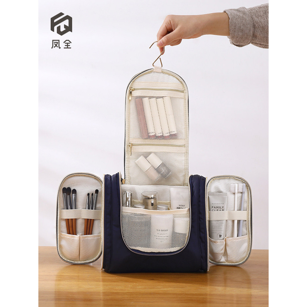 Bolsa cosmética portátil de luxo leve, bolsa de armazenamento multifuncional de grande capacidade, portátil, para viagem