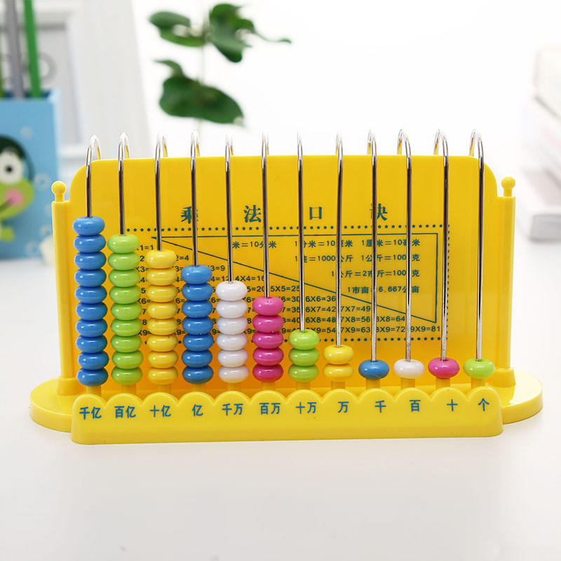 Escola primária doze linhas contador ábaco aritmética auxiliares de ensino cálculo contas matemática presentes educativo