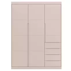Guarda Roupa Infantil 3 Portas e 4 Gavetas Pérola Rose - Phoenix