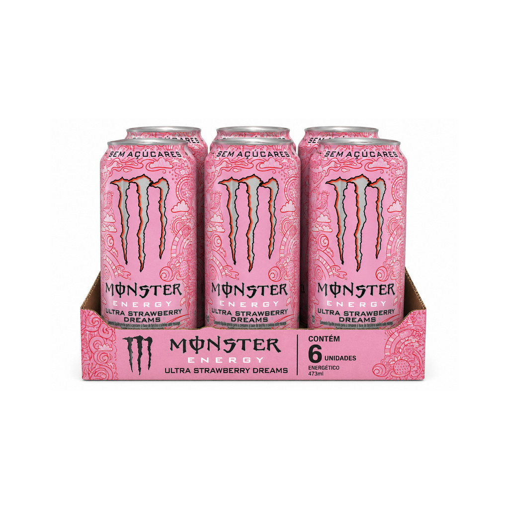 Energético Monster Ultra Strawberry Dreams 473ml 06 Unidades