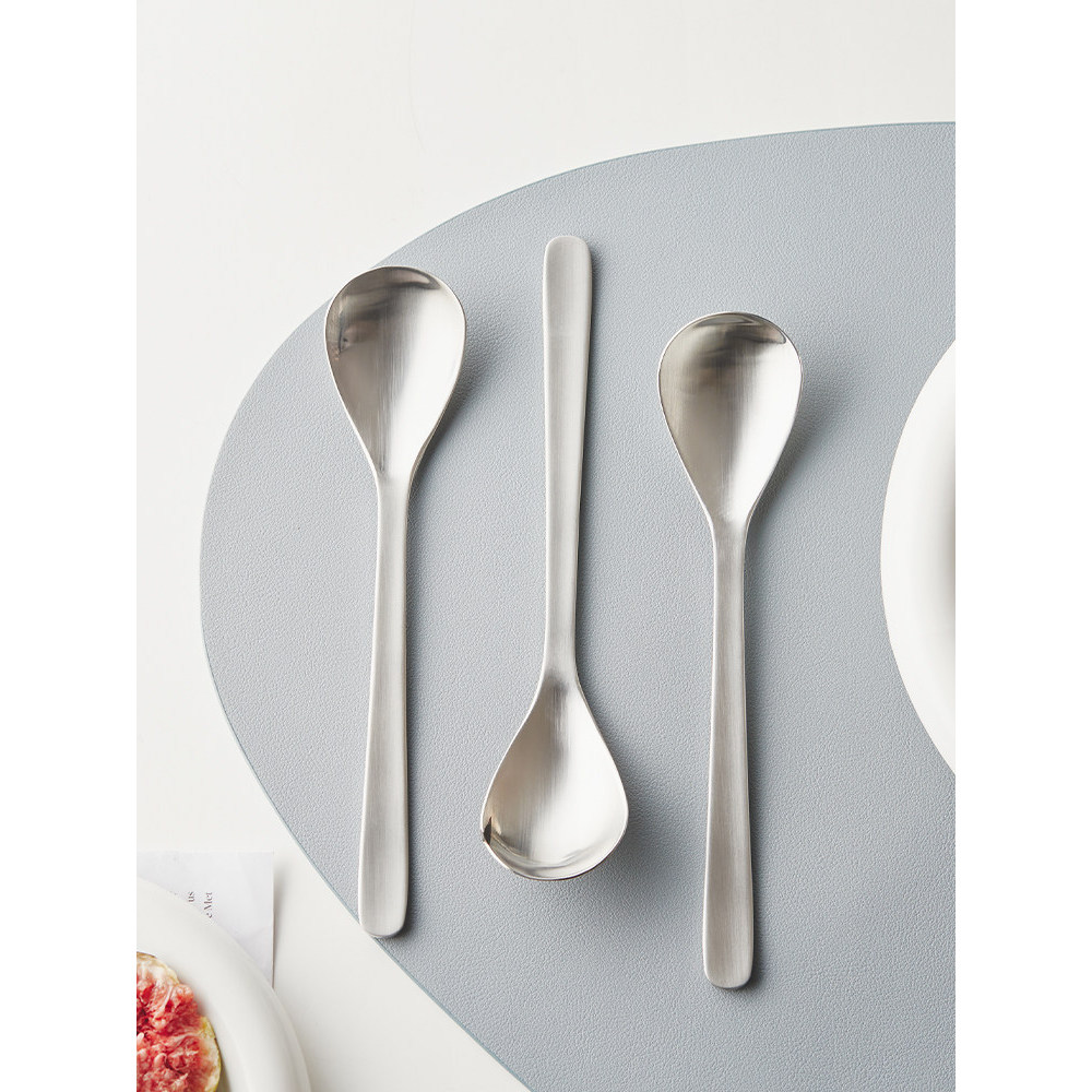 Colher de sopa de aço inoxidável 304 estilo Mili, colher de sopa doméstica de alto valor para café da manhã, iogurte, so