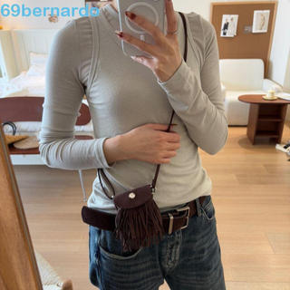 Bolsa Com Franjas De Camurça BERNARDO , Pequena De Moedas Vintage , Mini Ombro Casual Leve Estilo Boho