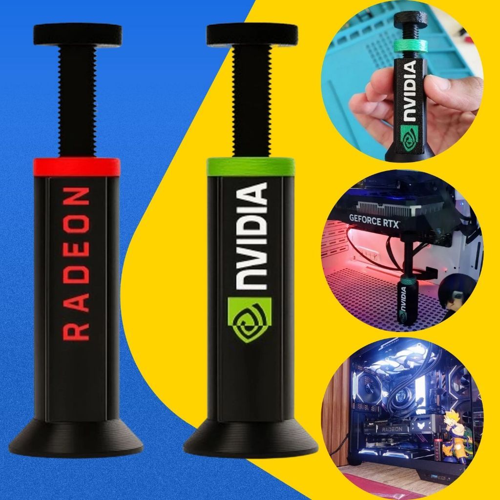 Suporte GPU Placa de Vídeo regulagem altura AMD NVIDIA Gamer Anti Empenamento ajustavel vertical