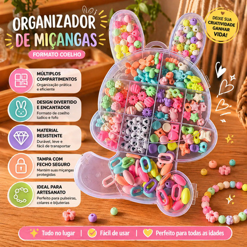 Kit Miçangas Pulseiras Colar Infantil Educativa e criativo  bolinhas Crianças Brinquedos Presente