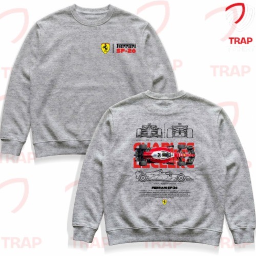 Moletom Gola Careca F1 Charles Leclerc Car Scuderia Ferrari SF26 Formula1 Blusa De Frio Gola Redonda
