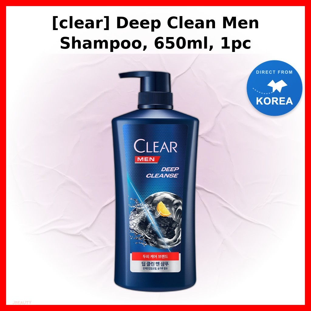 [Claro] Shampoo Masculino Deep Clean , 650ml , 1 Unidade/Coreano De Limpeza Profunda/Infusão De Carvão/100 % Genuíno Da