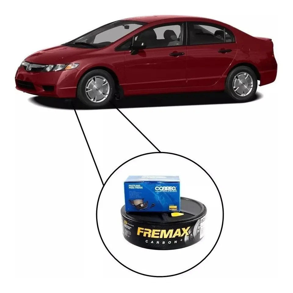 Pastilha De Freio + Disco  Dianteiro New Civic 2011 Com Abs
