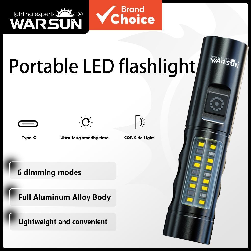 WARSUN 605 Mini Lanterna EDC LED Recarregável Ultra Brilhante de Longo Alcance Portátil para Uso ao Ar Livre