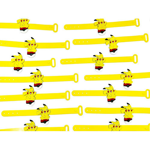 Pulseira Pikachu 10un Pulseirinha Emborrachada Pokemon Mimo Promoção