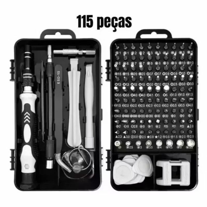 Kit Chaves Precisão Manutenção Profissional 115 pç Magnetico Com Estojo
