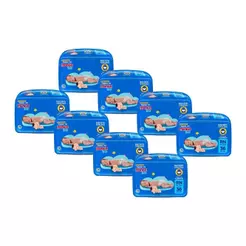 Kit 8 Fraldas Turma da Mônica Baby Jumbo RN com 36un cada