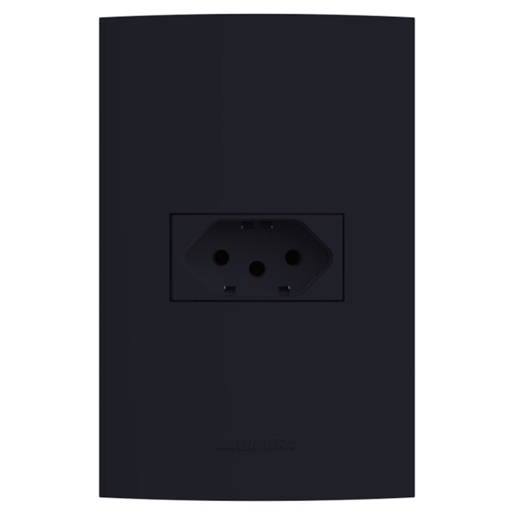Tomada 20A com Placa 4X2 Inova Pro Class Alumbra Preto/Ébano